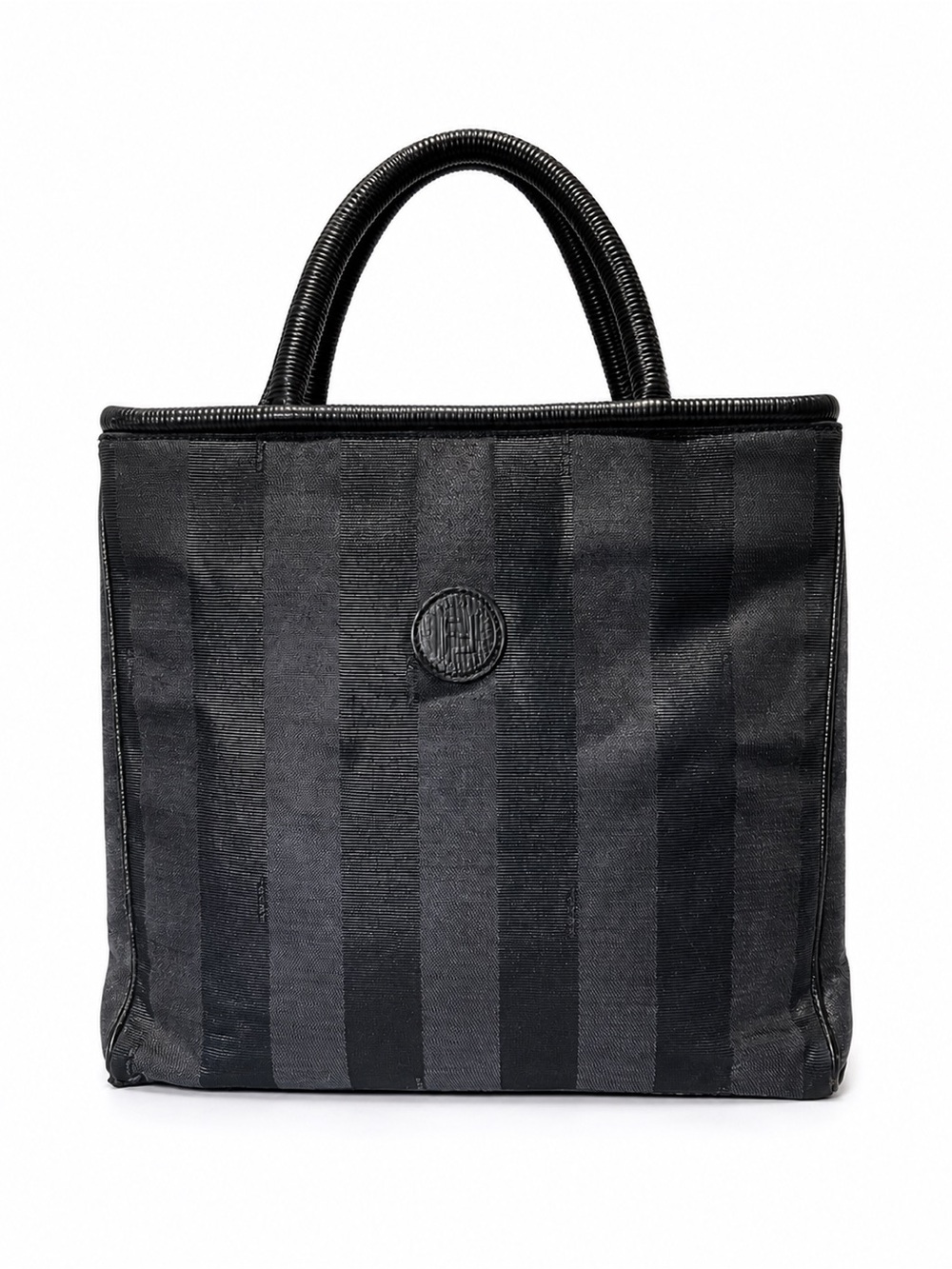 Vintage Fendi Navy Blue Striped Tote Bag - Classic Handheld Carry